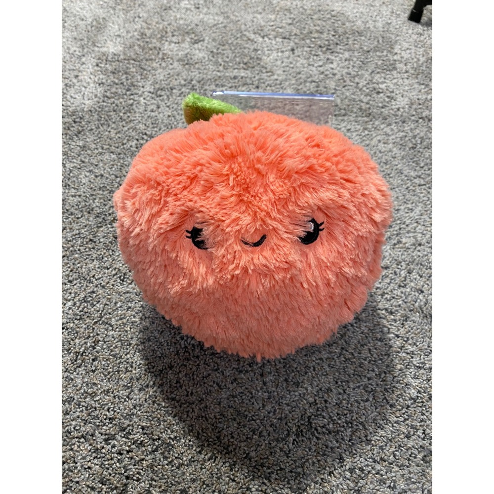 Squishable Comfort Food Peach Plush Round Pink Shaggy Fruit Stuffed Animal 7"